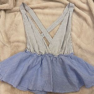 Blue and White Striped Tanktop